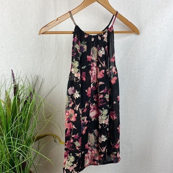 Joie 100% Silk All In Good Time Sleeveless Dark Floral Blouse Top S - Picture 4 of 11